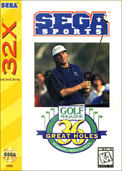 Front boxart of the game Golf Magazine - 36 Great Holes Starring Fred Couples on Sega 32X
