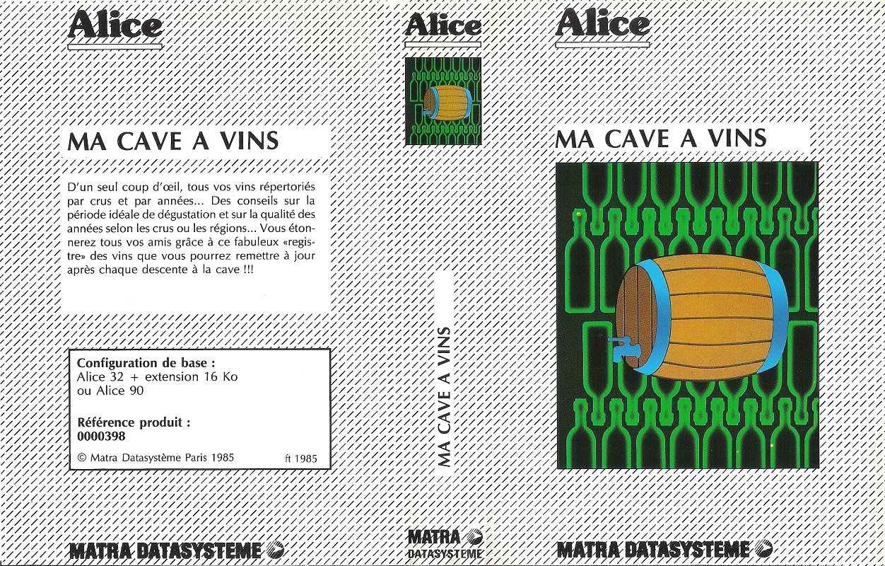Front boxart of the game Cave a Vins, Ma on Matra-hachette / Tandy Alice (MC-10)