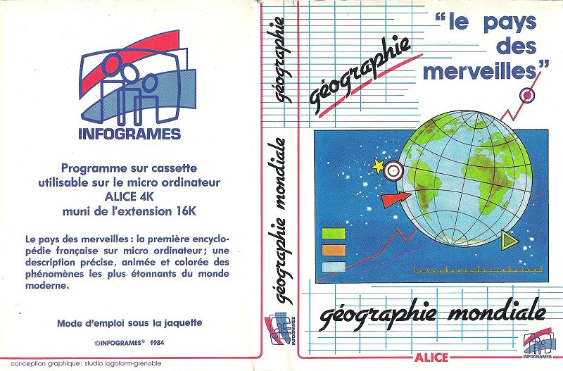 Front boxart of the game Geographie Mondiale on Matra-hachette / Tandy Alice (MC-10)