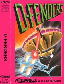 Front boxart of the game D-Fenders on Mattel Aquarius