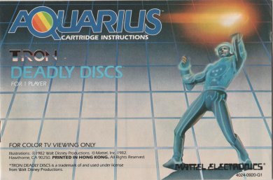 Front boxart of the game Tron - Deadly Discs on Mattel Aquarius
