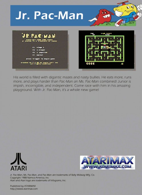 Back boxart of the game Jr Pac-Man (Europe) on Atari 5200