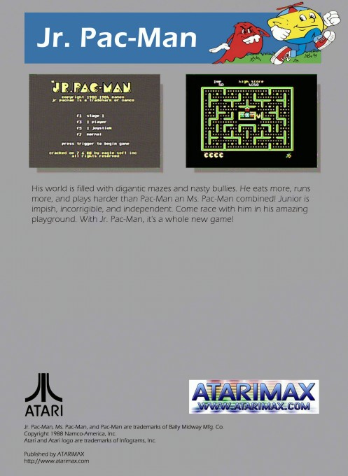 Back boxart of the game Jr Pac-Man (United States) on Atari 5200