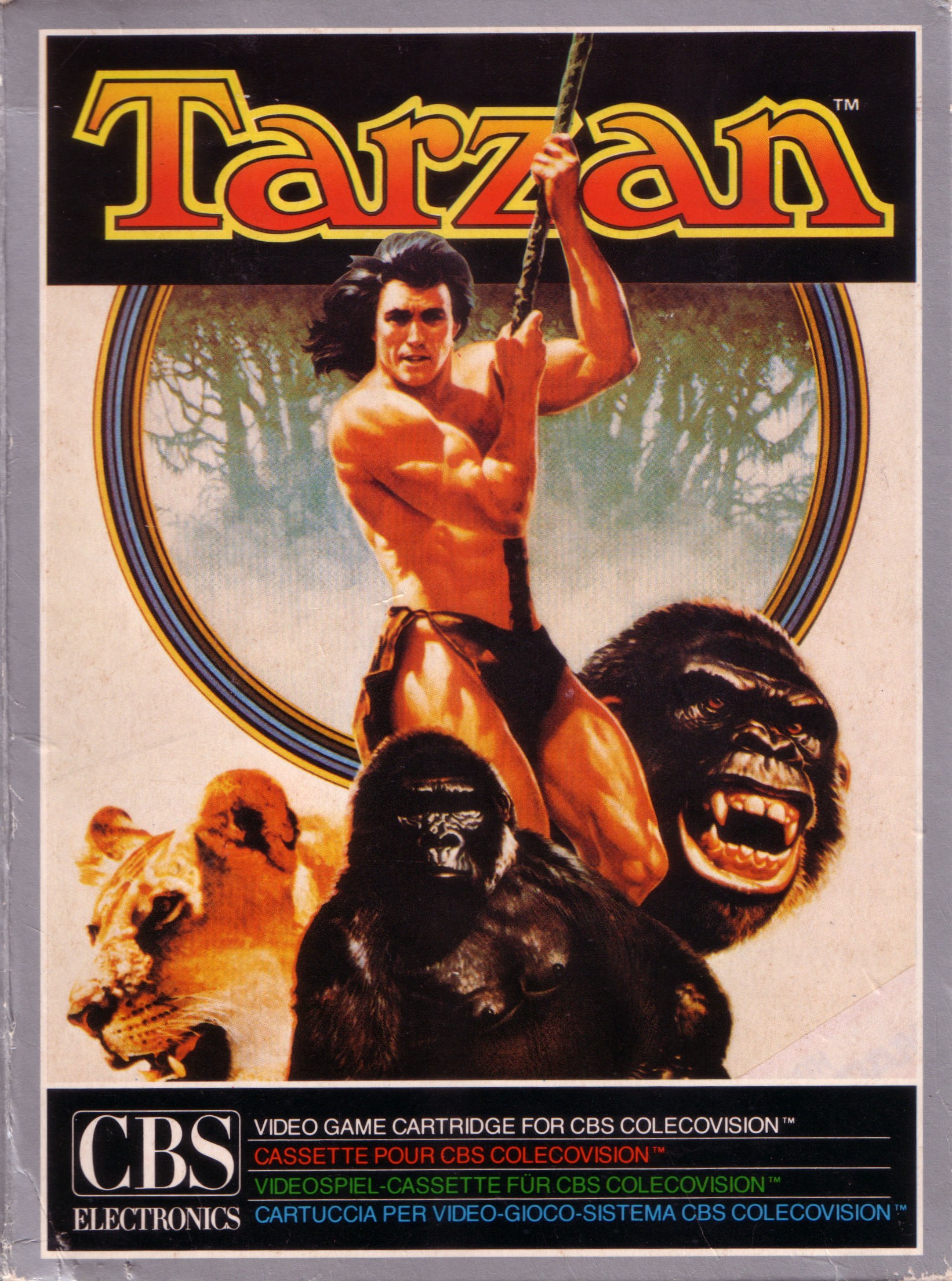Front boxart of the game Tarzan (Europe) on Coleco Industries Colecovision