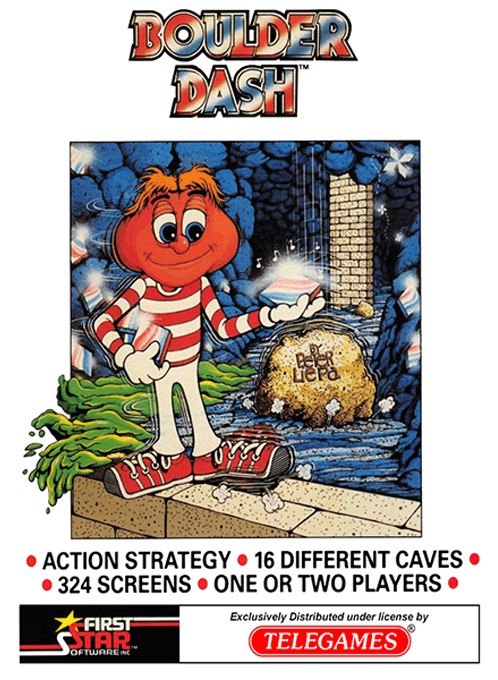 Front boxart of the game Boulder Dash (United States) on Coleco Industries Colecovision