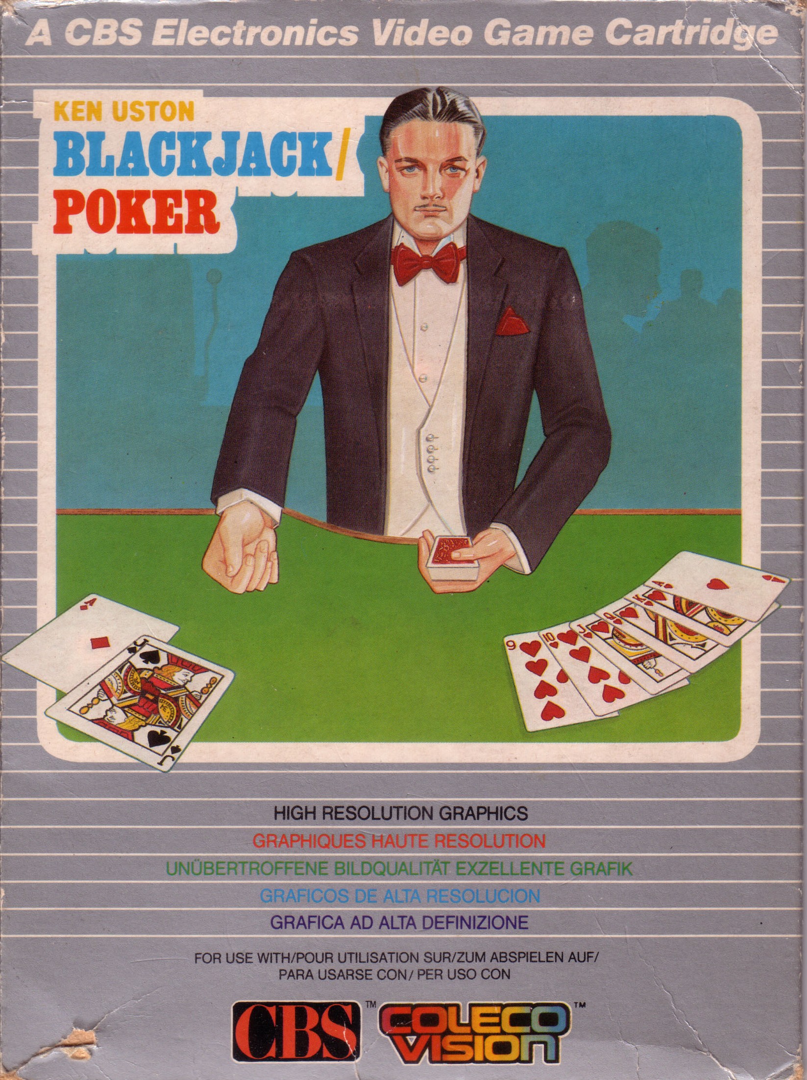 Front boxart of the game Ken Uston Blackjack-Poker (Europe) on Coleco Industries Colecovision