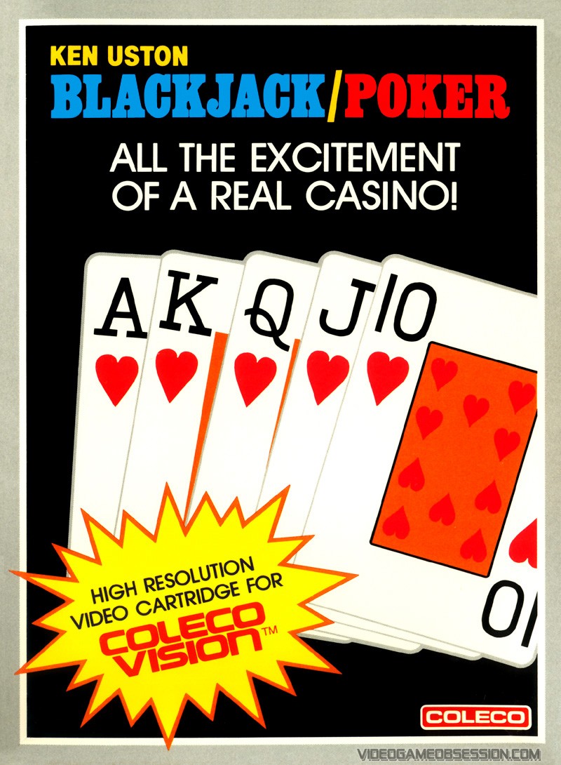 Front boxart of the game Ken Uston Blackjack-Poker (United States) on Coleco Industries Colecovision