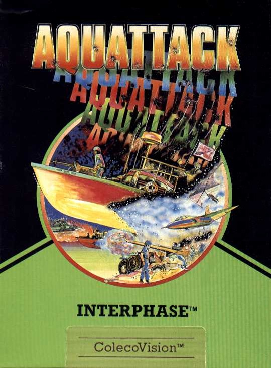 Front boxart of the game Aquattack (United States) on Coleco Industries Colecovision