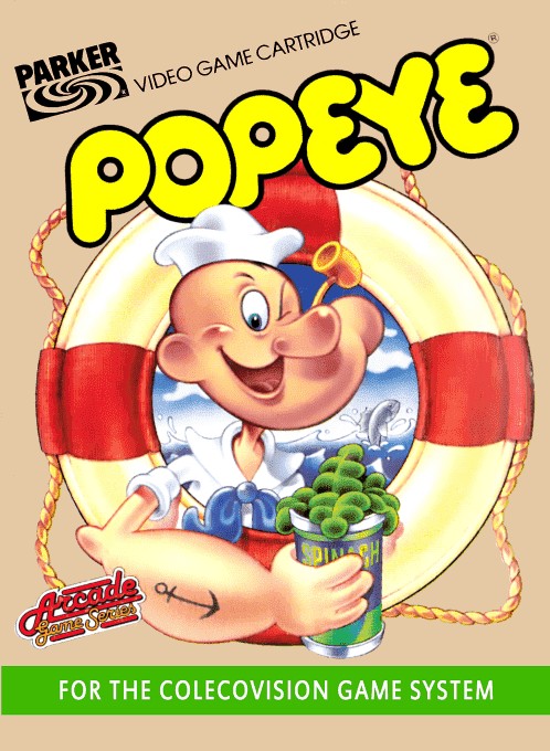 Front boxart of the game Popeye (United States) on Coleco Industries Colecovision