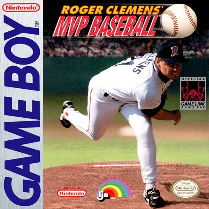 Front boxart of the game Roger Clemens' MVP Baseball (United States) on Nintendo Game Boy
