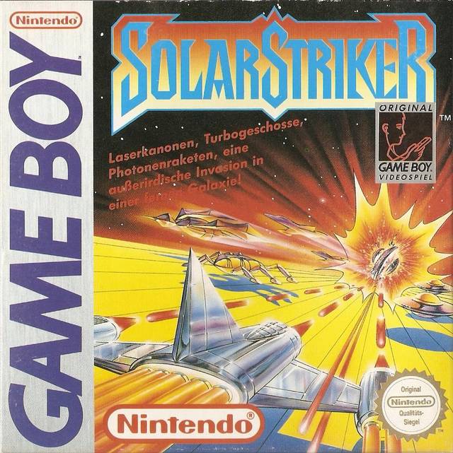 Front boxart of the game Solar Striker (Europe) on Nintendo Game Boy