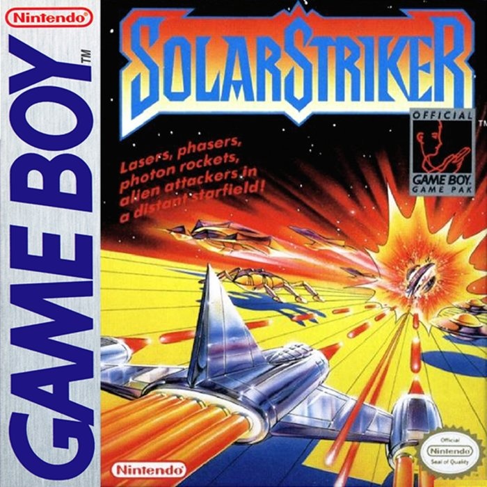 Front boxart of the game Solar Striker (United States) on Nintendo Game Boy