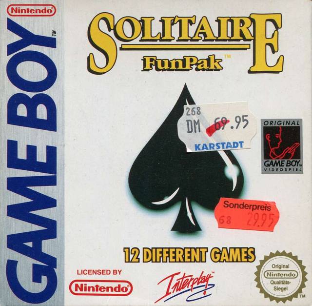 Front boxart of the game Solitaire FunPak (Europe) on Nintendo Game Boy