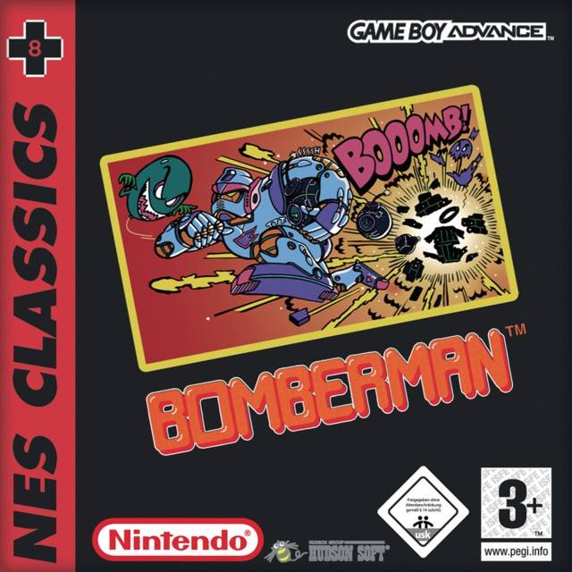 Front boxart of the game Classic NES Series - Bomberman (Europe) on Nintendo GameBoy Advance