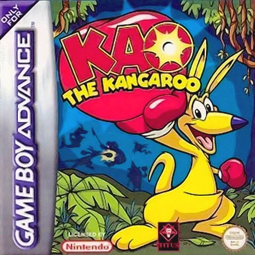 Front boxart of the game Kao the Kangaroo (Europe) on Nintendo GameBoy Advance