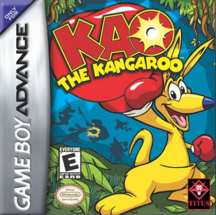 Front boxart of the game Kao the Kangaroo (United States) on Nintendo GameBoy Advance