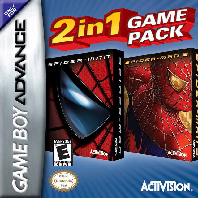 Front boxart of the game 2 in 1 Game Pack - Spider-Man & Spider-Man 2 (United States) on Nintendo GameBoy Advance