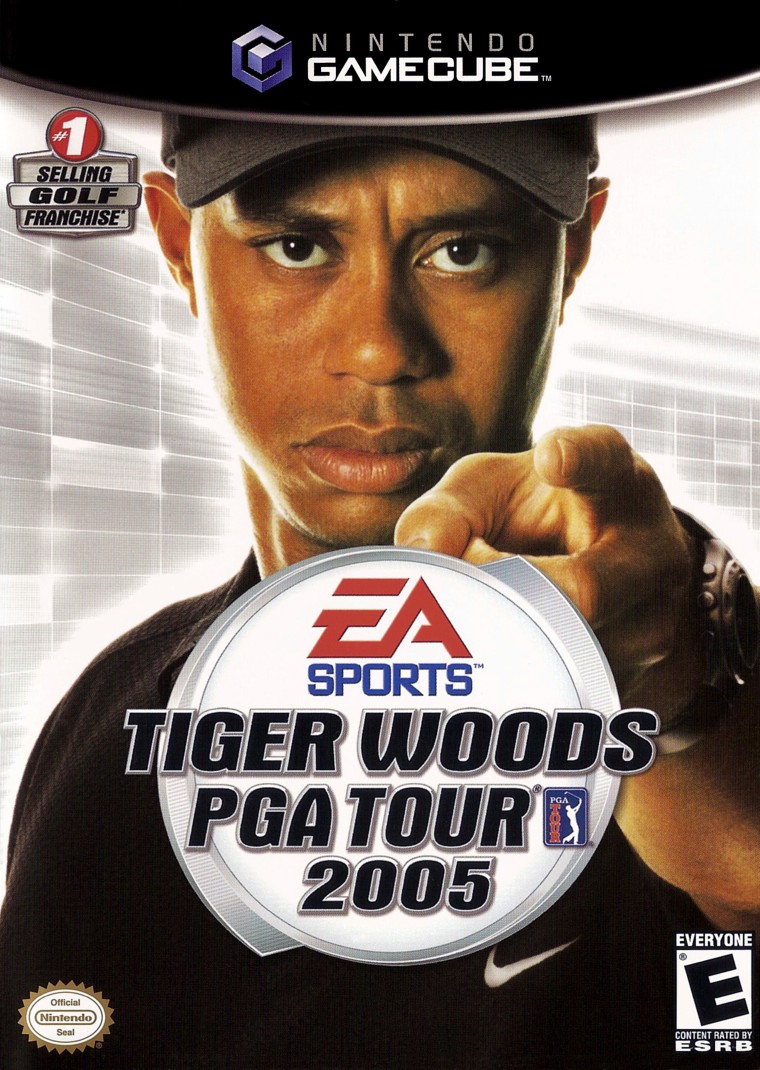 Front boxart of the game Tiger Woods PGA Tour 2005 (United States) on Nintendo GameCube