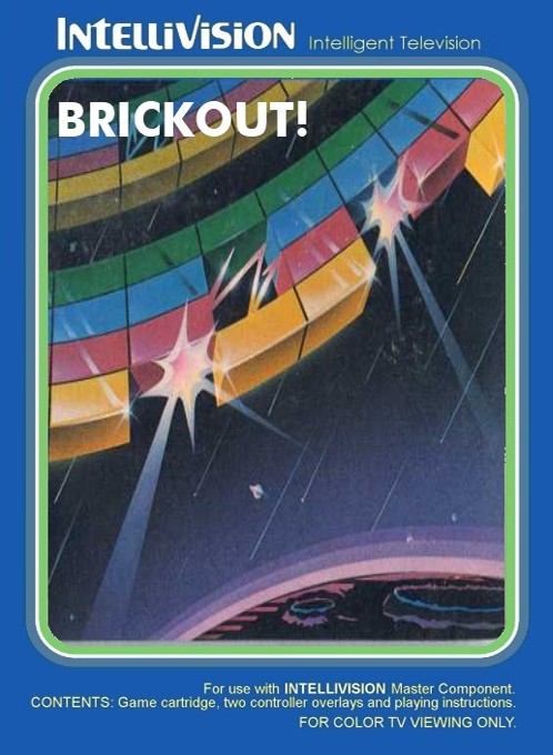 Front boxart of the game Brickout! on Mattel Intellivision