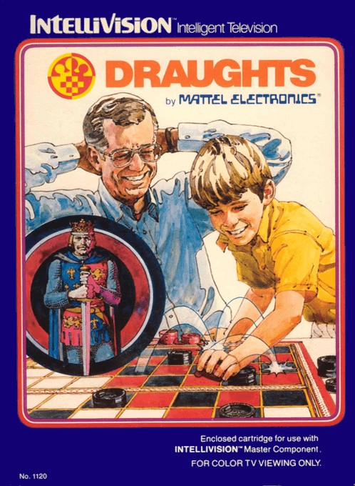 Front boxart of the game Checkers on Mattel Intellivision
