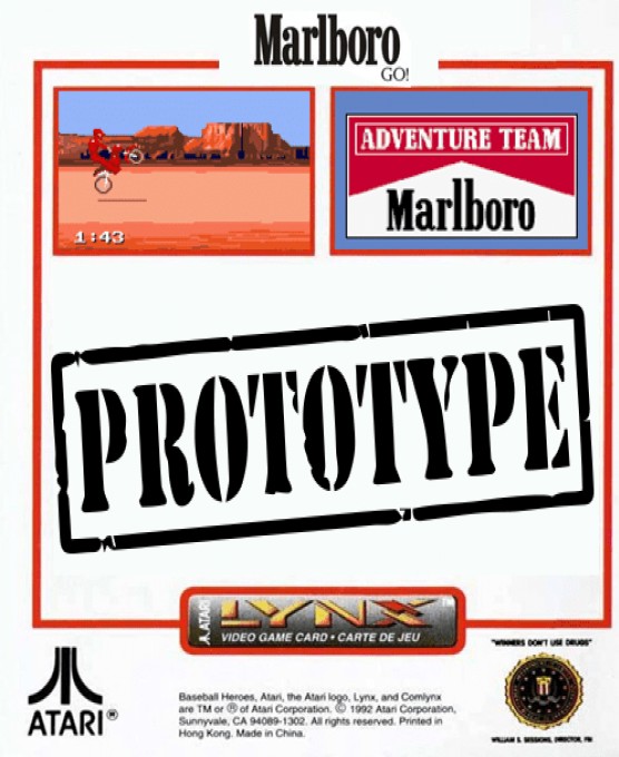 Back boxart of the game Marlboro Go! (United States) on Atari Lynx