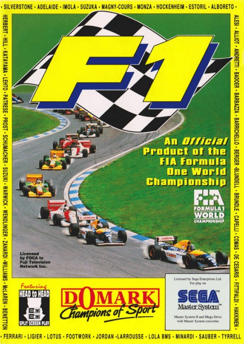 Front boxart of the game F1 (Europe) on Sega Master System