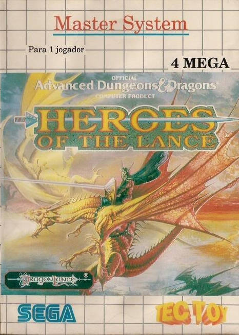 Front boxart of the game Heroes of the Lance (South America) on Sega Master System