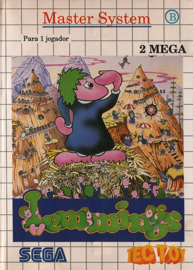 Front boxart of the game Lemmings (South America) on Sega Master System