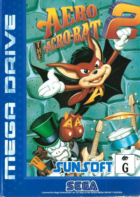 Front boxart of the game Aero the Acro-Bat 2 (Australia) on Sega Megadrive