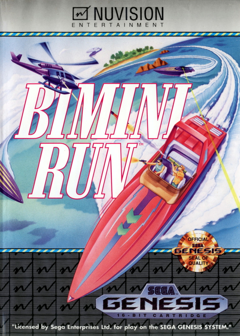 Front boxart of the game Bimini Run (United States) on Sega Megadrive