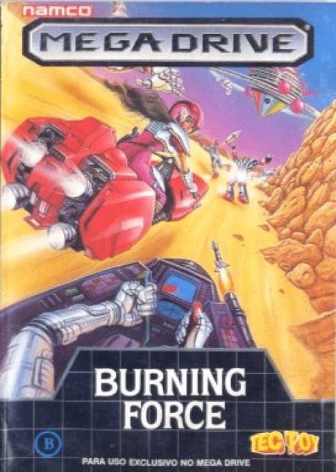 Front boxart of the game Burning Force (Brazil) on Sega Megadrive