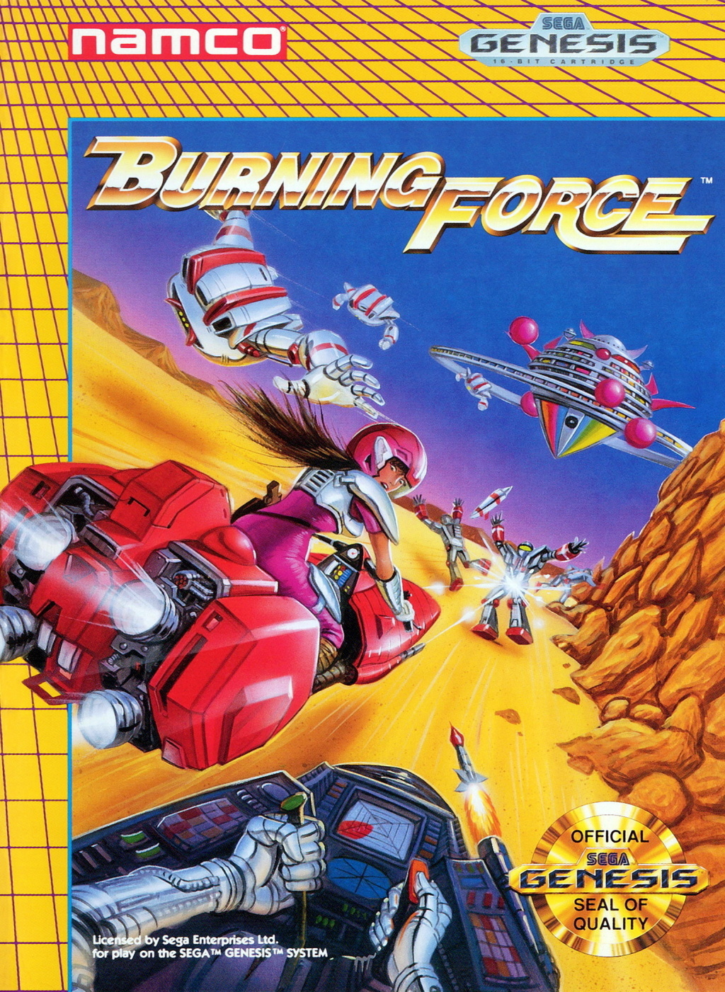 Front boxart of the game Burning Force (United States) on Sega Megadrive
