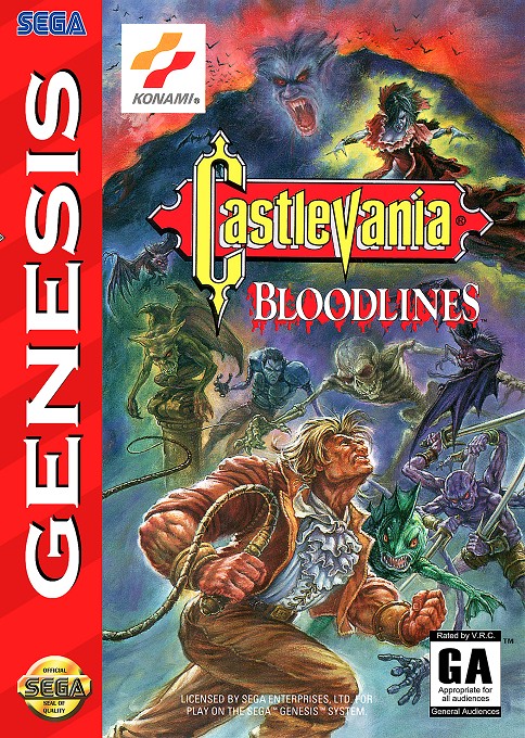Front boxart of the game Castlevania - Bloodlines (United States) on Sega Megadrive