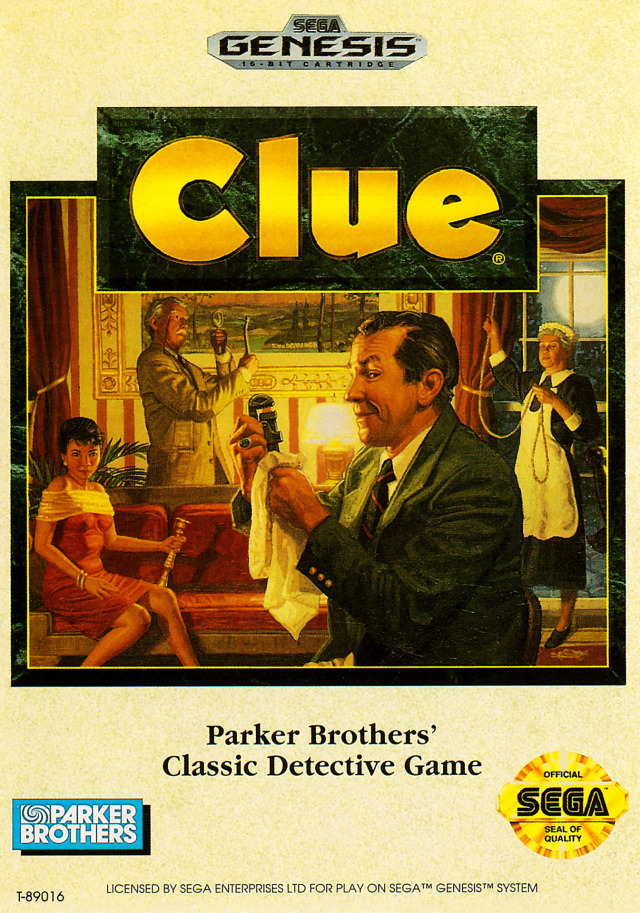 Front boxart of the game Clue (United States) on Sega Megadrive