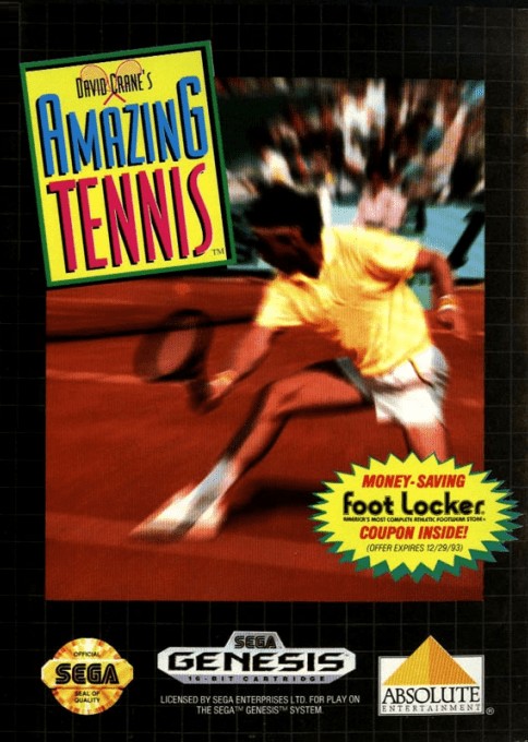 Front boxart of the game David Crane's Amazing Tennis (United States) on Sega Megadrive