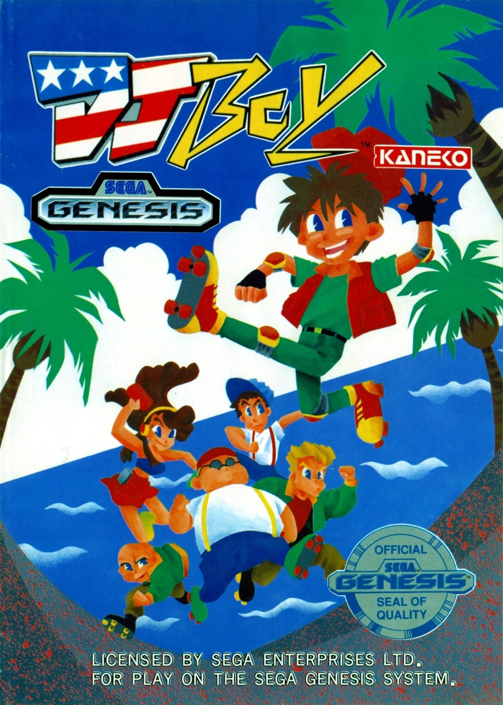 Front boxart of the game DJ Boy (United States) on Sega Megadrive