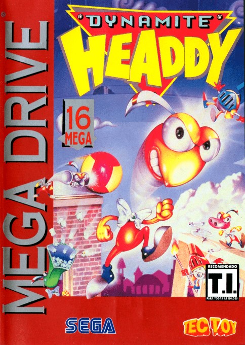 Front boxart of the game Dynamite Headdy (Brazil) on Sega Megadrive