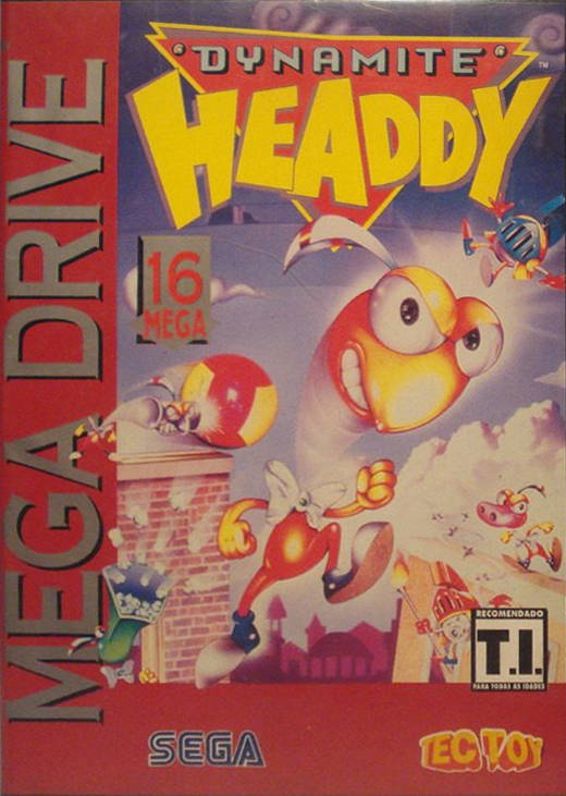 Front boxart of the game Dynamite Headdy (South America) on Sega Megadrive