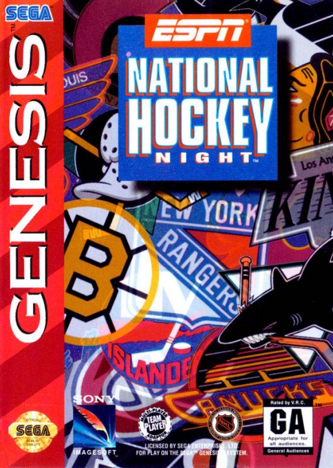 Front boxart of the game ESPN National Hockey Night (United States) on Sega Megadrive