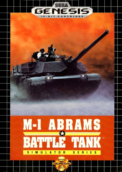 Front boxart of the game M-1 Abrams Battle Tank (United States) on Sega Megadrive