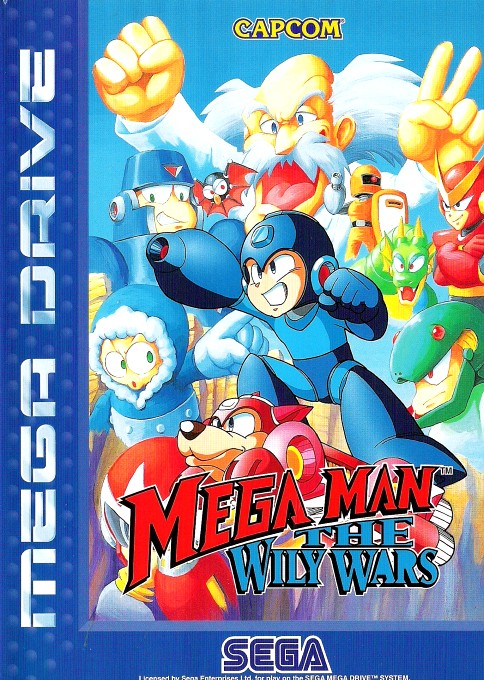 Front boxart of the game Mega Man - The Wily Wars (Europe) on Sega Megadrive