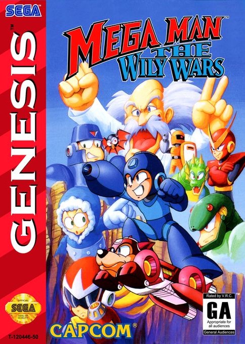 Front boxart of the game Mega Man - The Wily Wars (United States) on Sega Megadrive