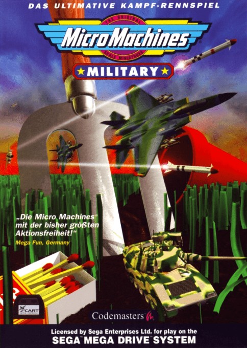 Front boxart of the game Micro Machines Military (Germany) on Sega Megadrive