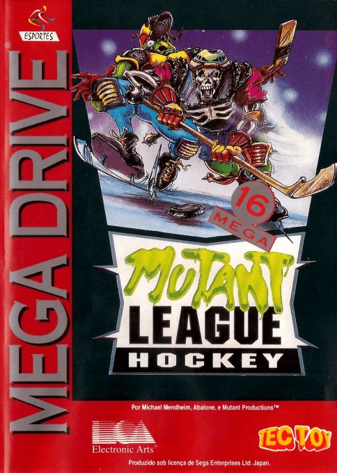 Front boxart of the game Mutant League Hockey (Brazil) on Sega Megadrive