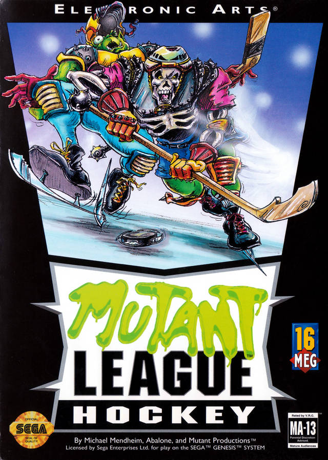 Front boxart of the game Mutant League Hockey (United States) on Sega Megadrive