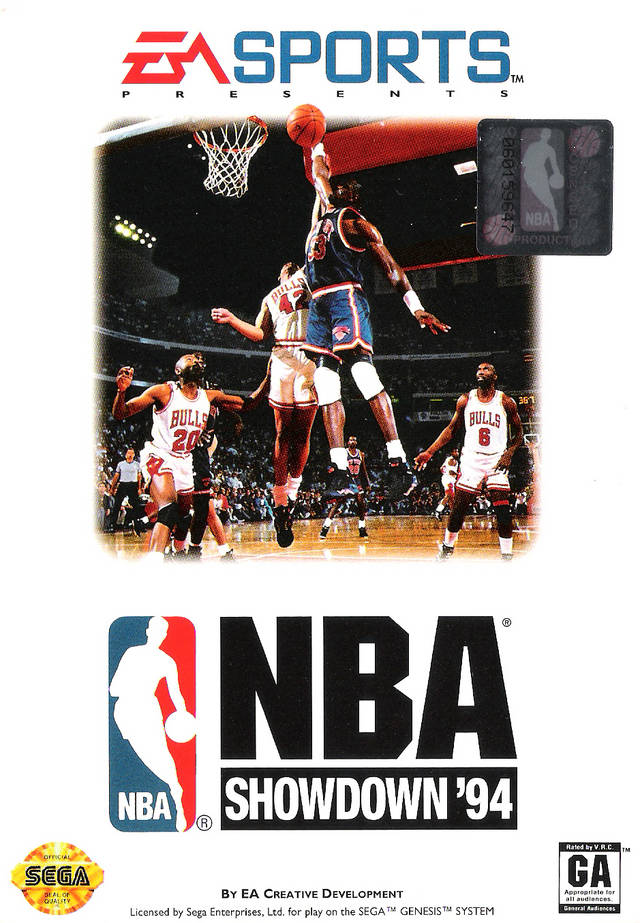 Front boxart of the game NBA Showdown '94 (United States) on Sega Megadrive