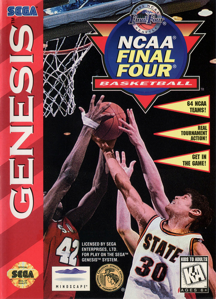 Front boxart of the game NCAA Final Four Basketball (United States) on Sega Megadrive