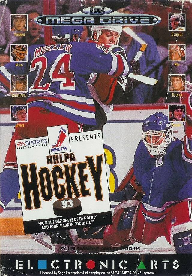Front boxart of the game NHLPA Hockey 93 (Europe) on Sega Megadrive