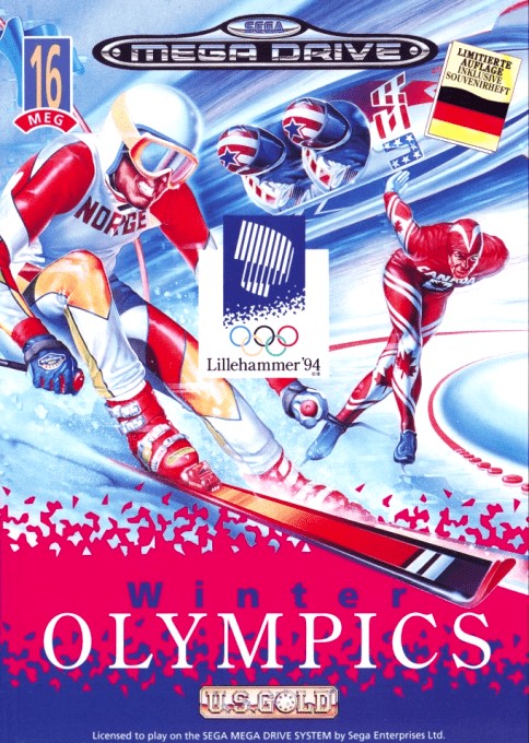 Front boxart of the game Winter Olympic Games - Lillehammer '94 (Germany) on Sega Megadrive
