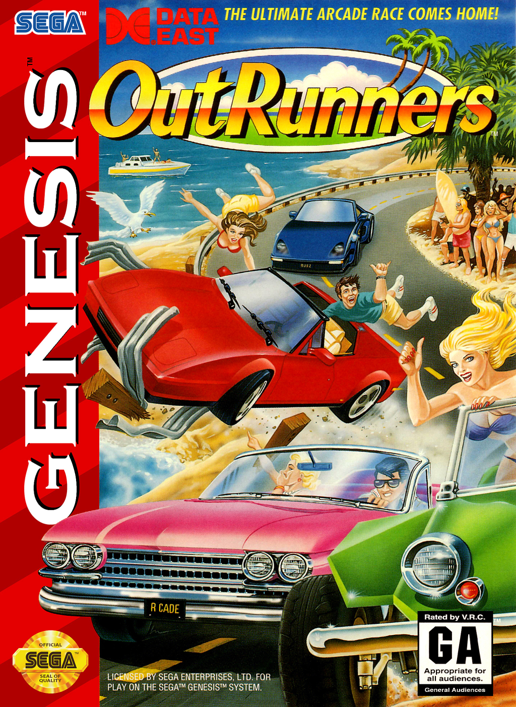 Front boxart of the game OutRunners (United States) on Sega Megadrive